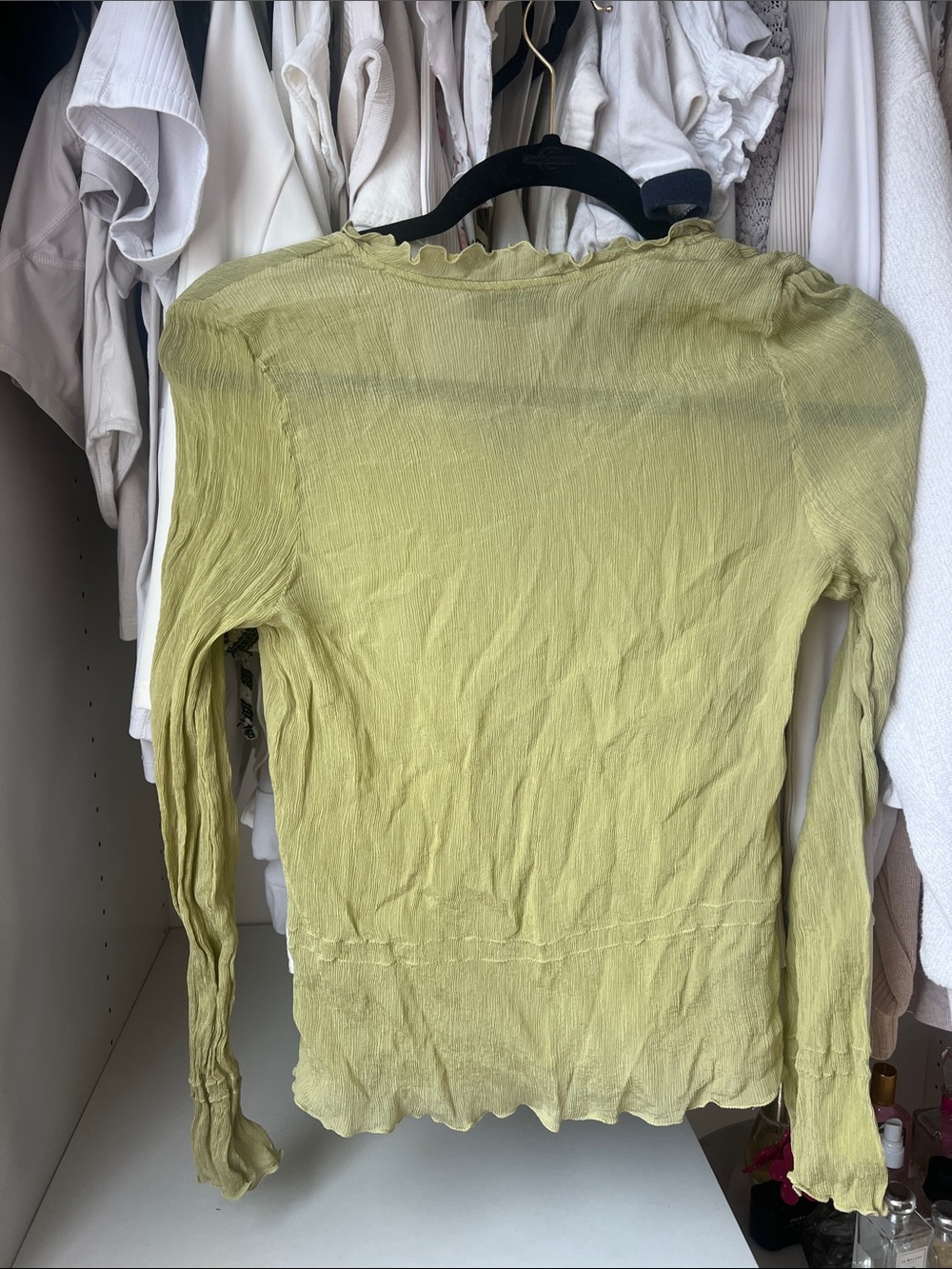 Free People Light Green Ribbed Button-Front Top - Picture 3 of 3